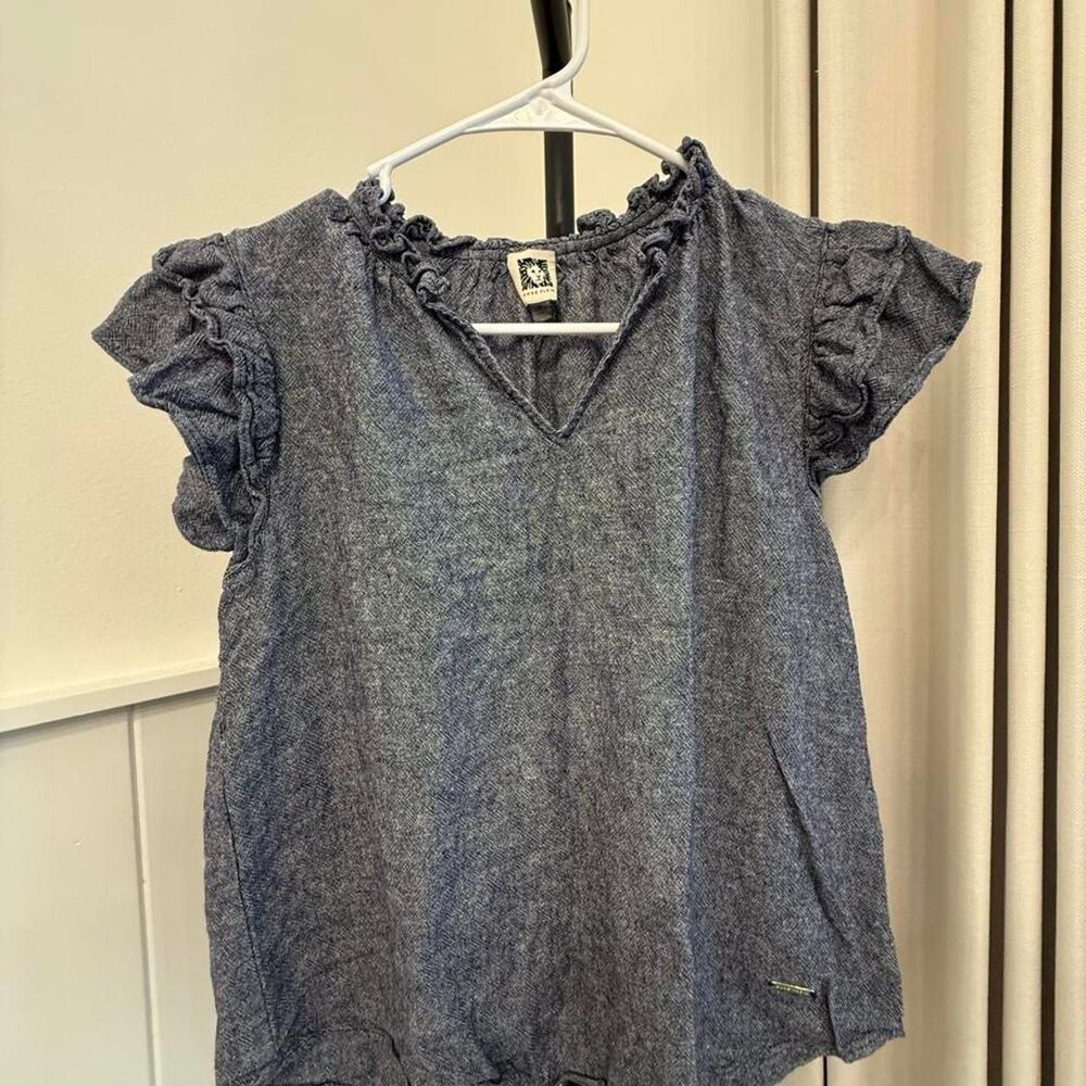Anne-klein Women's Blue and Grey Blouse